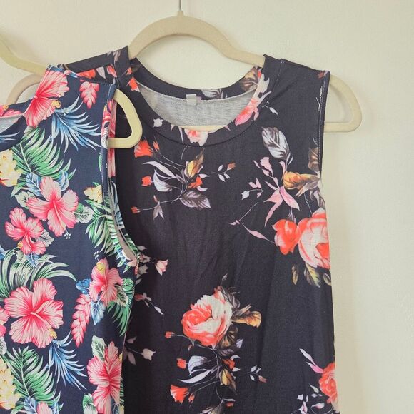 Bundle Of Two Floral Maxi Dress Sleeveless Pockets Casual Comfy Teacher Church S - Picture 3 of 9